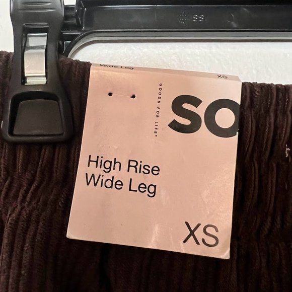 SO Goods For Life Womens Brown Corduroy High Rise Wide Leg Pants XS - Picture 10 of 16